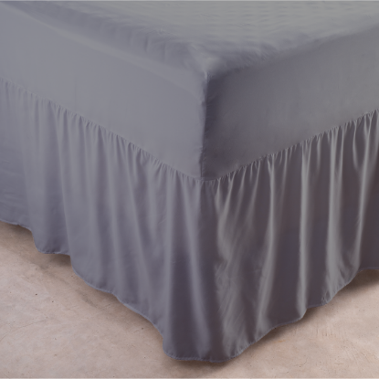 Picture of Fitted Sheet & Night Frill in One - Grey - Queen