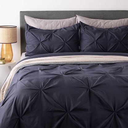 Picture of Pintuck Duvet Cover Set 3pc - Grey  - King