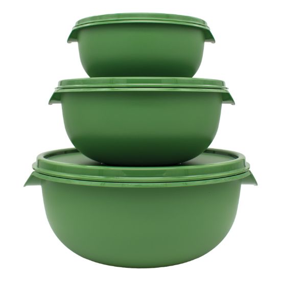 Picture of (WW67) 3pc Bowl Set & Lids - Bamboo (1.25,2.5,5Lt)